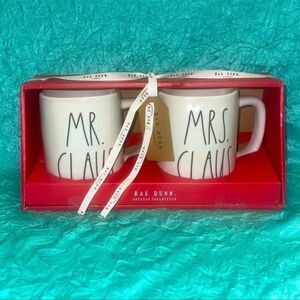 RAE DUNN MR. MRS CLAUS MUGS